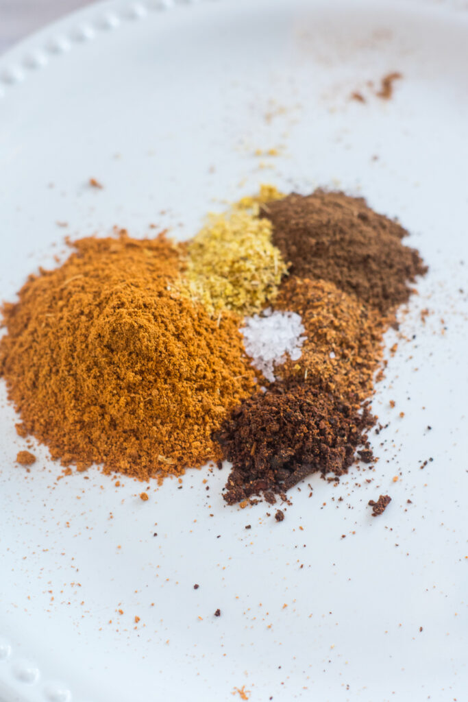 Spices on plate