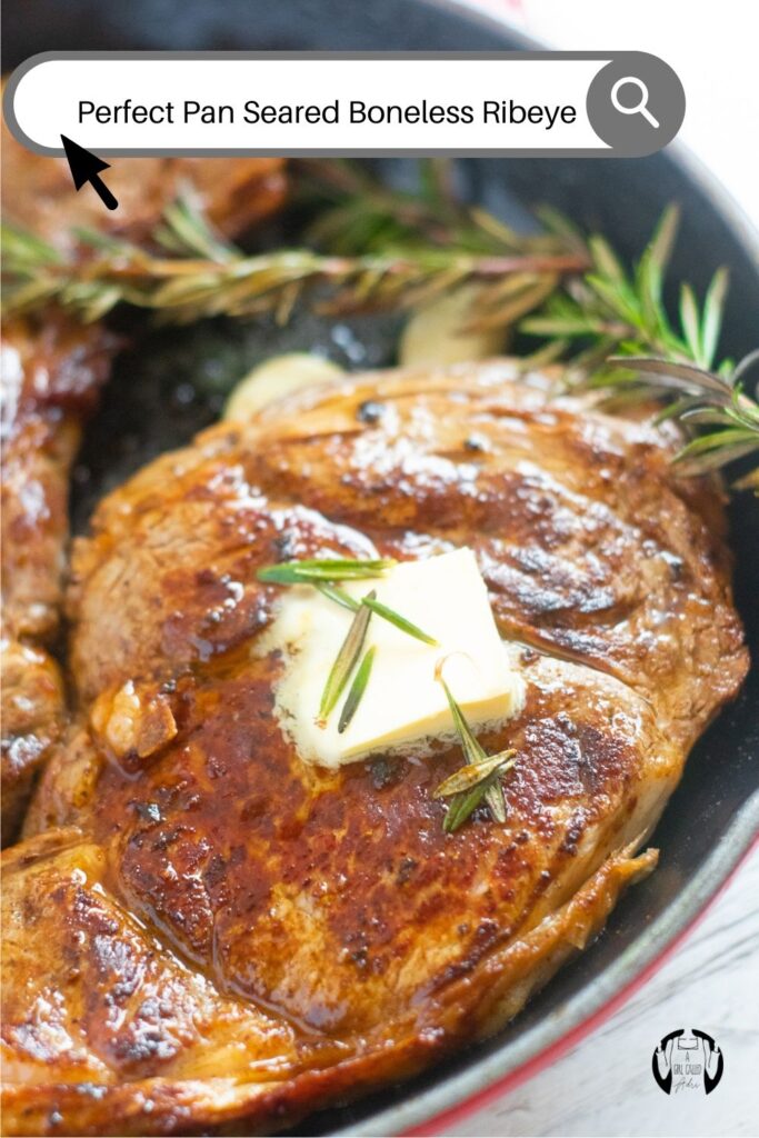 This pan-seared boneless ribeye has a nice, crusty sear on the outside, and is tender, juicy, and perfectly cooked on the inside. Bursting with the flavors of high quality beef, lemon, rosemary, butter, and garlic, you'll certainly crave this dish time and time again