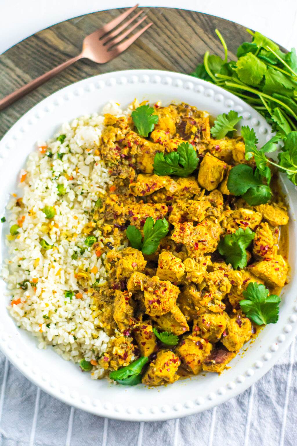 Coconut Curry Chicken with Cauliflower Rice Keto, LowCarb A Girl