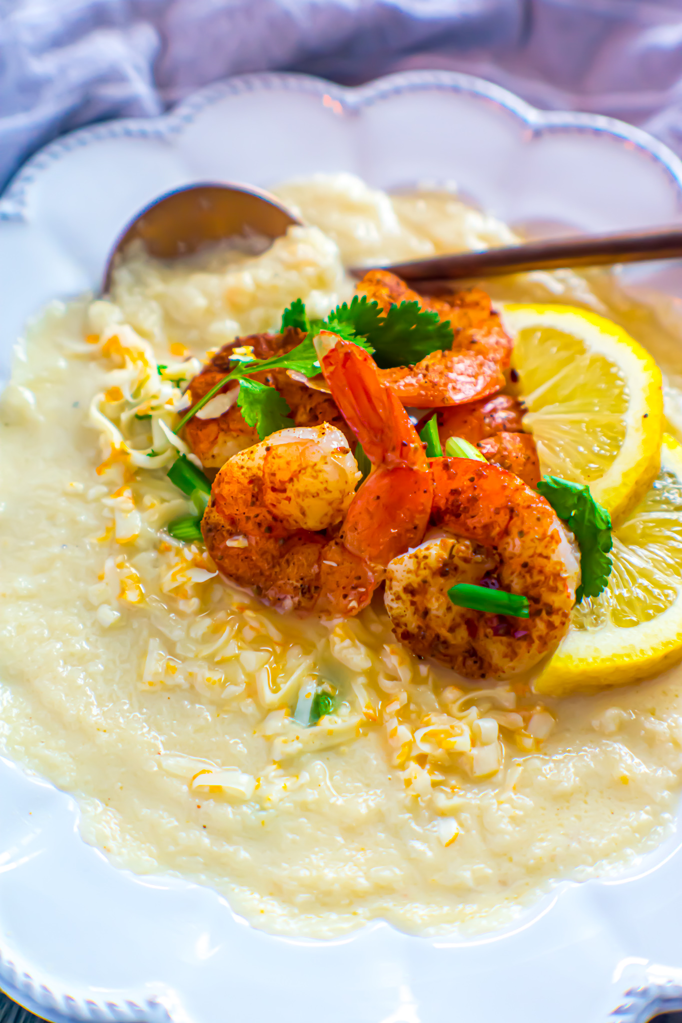 Shrimp and Cauliflower Grits | Keto, Low-Carb - A Girl Called Adri