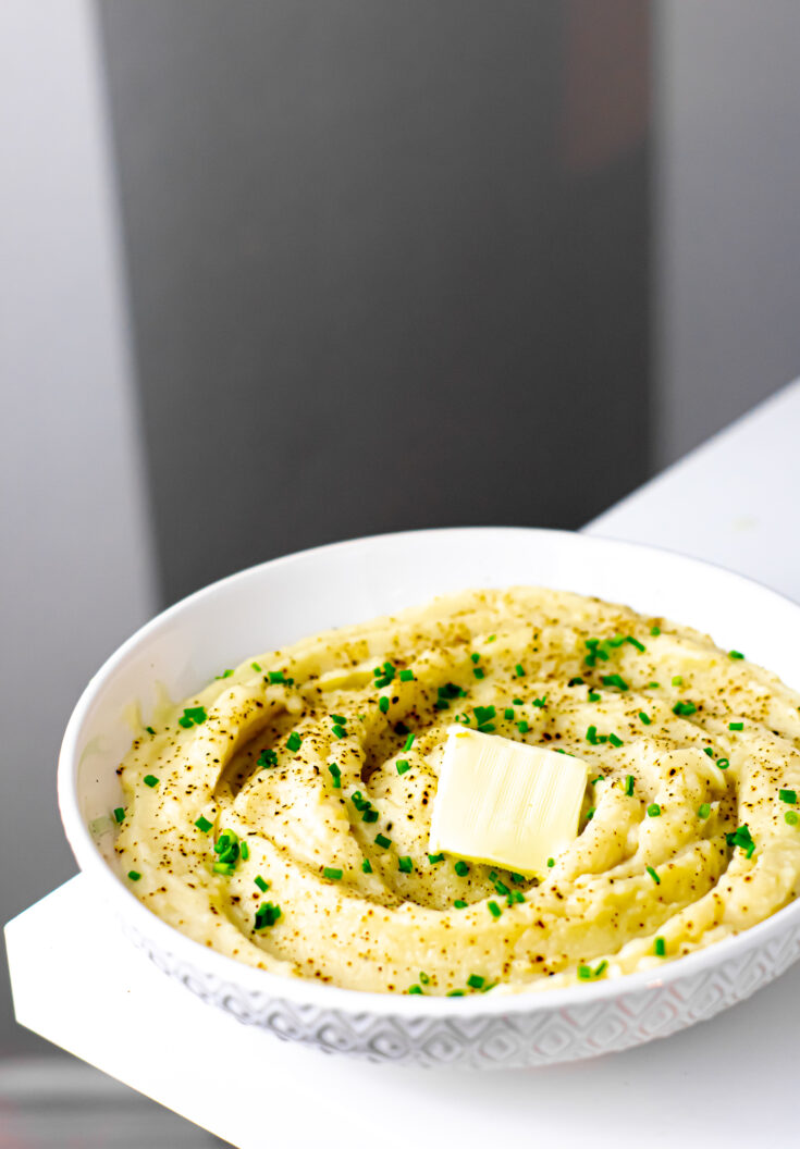 Garlic Parmesan Mashed Cauliflower | Keto, Low-Carb