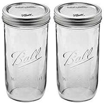 Ball 24 oz Jar, Wide mouth, 24 ounce (Pack of 2),Clear
